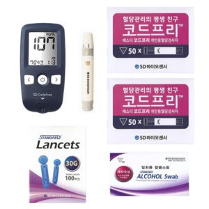 당뇨 검사 키트 약국 혈당 측정기 당측정 관리 당뇨 자가 진단 당 체크 기계 세트