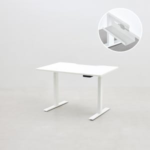 [두닷] 콰트로 모션데스크 멀티탭형 2단 1200x800mm, 에어화이트+화이트