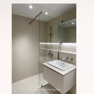 욕실 유리 파티션 봉 마감형 AG-304