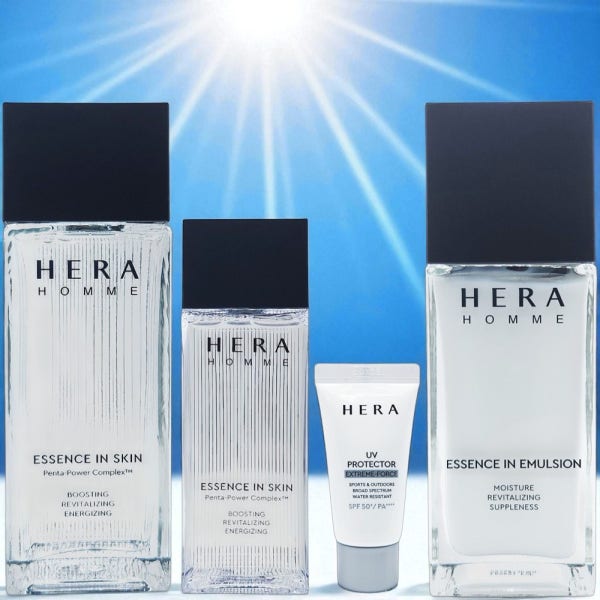 헤라 옴므 4종 기획 세트 스킨 125ml+75ml 남자화장품 로션 선크림 주름개선