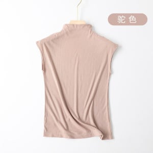 민소매 반팔 터틀넥 목폴라 여자 여성 이너 레이어드 조끼 베스트 티셔츠 S460