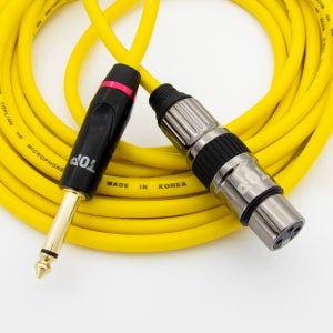 HDTOP 국산 5.5 모노 TO XLR 암 마이크 케이블 옐로우 50M HT-TP2322