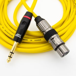 HDTOP 국산 5.5 스테레오 TO XLR 암 마이크 케이블 옐로우 50M HT-TP2365