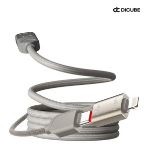 디큐브 마그네틱 우븐 케이블 PD 3.1 240W 4IN1 초고속충전 1.2m