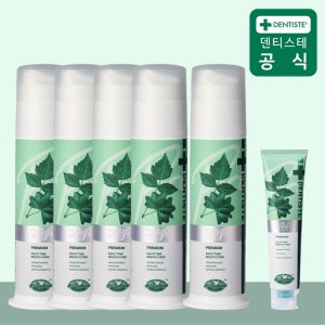 덴티스테 뉴플러스화이트 프로 펌프[+휴대용 20g] 불소치약 구취케어 120g, 5개