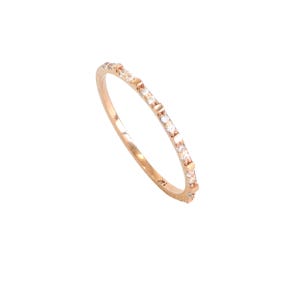 14k 18k 골드 슬림 큐빅 가드링 레이어드 반지