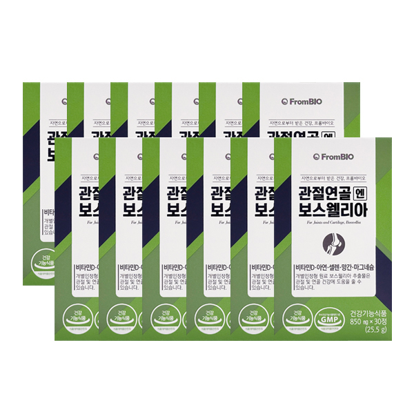 프롬<b>바이오</b> 관절<b>연골</b>엔 보스웰리아 6개월분 850mg x 30정 (12박스)