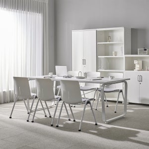 티에스퍼니처 데임 회의테이블 작업 사무용 25T 1500x900mm, 화이트+올화이트
