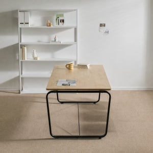 티에스퍼니처 데임 회의테이블 작업 사무용 25T 1800x900mm, 블랙+오크