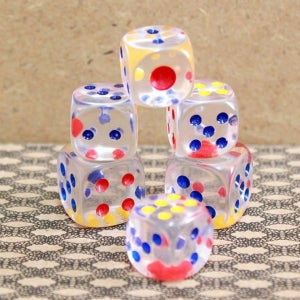 6Px20개 주사위 사이즈 육면체 보드게임류 투명 2가지