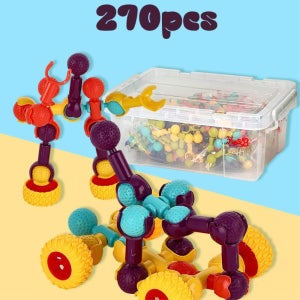 3살 4살 아동 창의력 자유만들기 블럭놀이 점보관절 블럭 270ps 선물용 어린이날 소감각