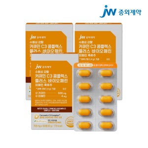 JW중외제약 수용성 강황 커큐민 C3 콤플렉스 바이오페린 피페린 흑후추 60정, 3개