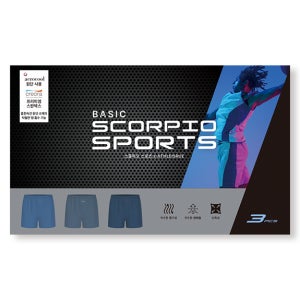 비와이씨 BYC 스콜피오 스포츠 베이직 니트트렁크 남사각 3매입 랜덤 mpi00