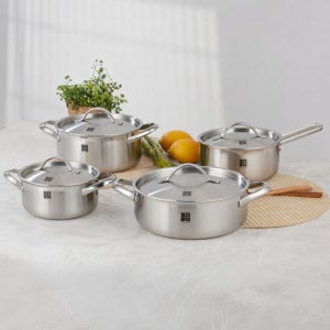 스댕연구소 스테인리스 18-8 스텐 통5중 IH 냄비 4종세트 인덕션 겸용 편수 양수 전골