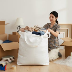 대용량 이사 박스 이삿짐넣는부직포가방 대량 이사가방 겨울 이불 옷 보관상자 접이식 손잡이
