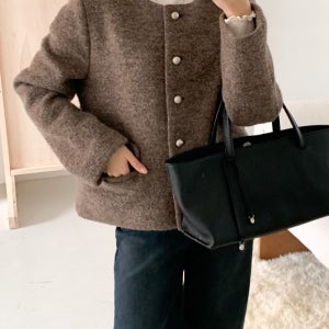 울 라운드 재킷 빅사이즈