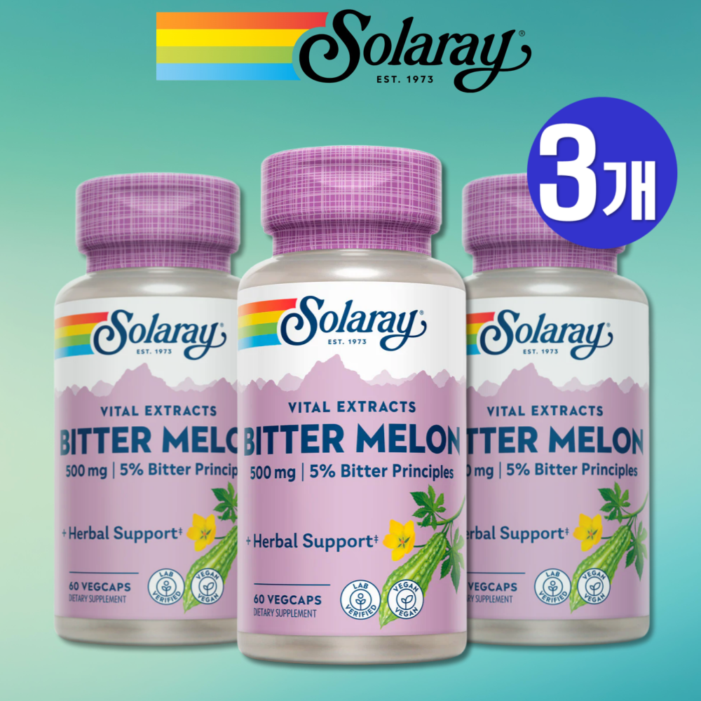 솔라레이 여주<b>추출물</b> 비터<b>멜론</b> 500mg 60캡슐 3개