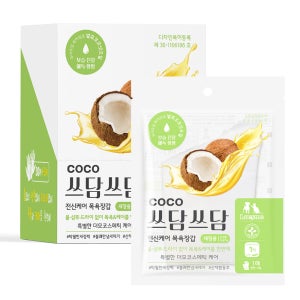 코코쓰담쓰담 발효코코넛오일 강아지고양이겸용 워터리스 전신케어 세정용 목욕장갑 30매+3매
