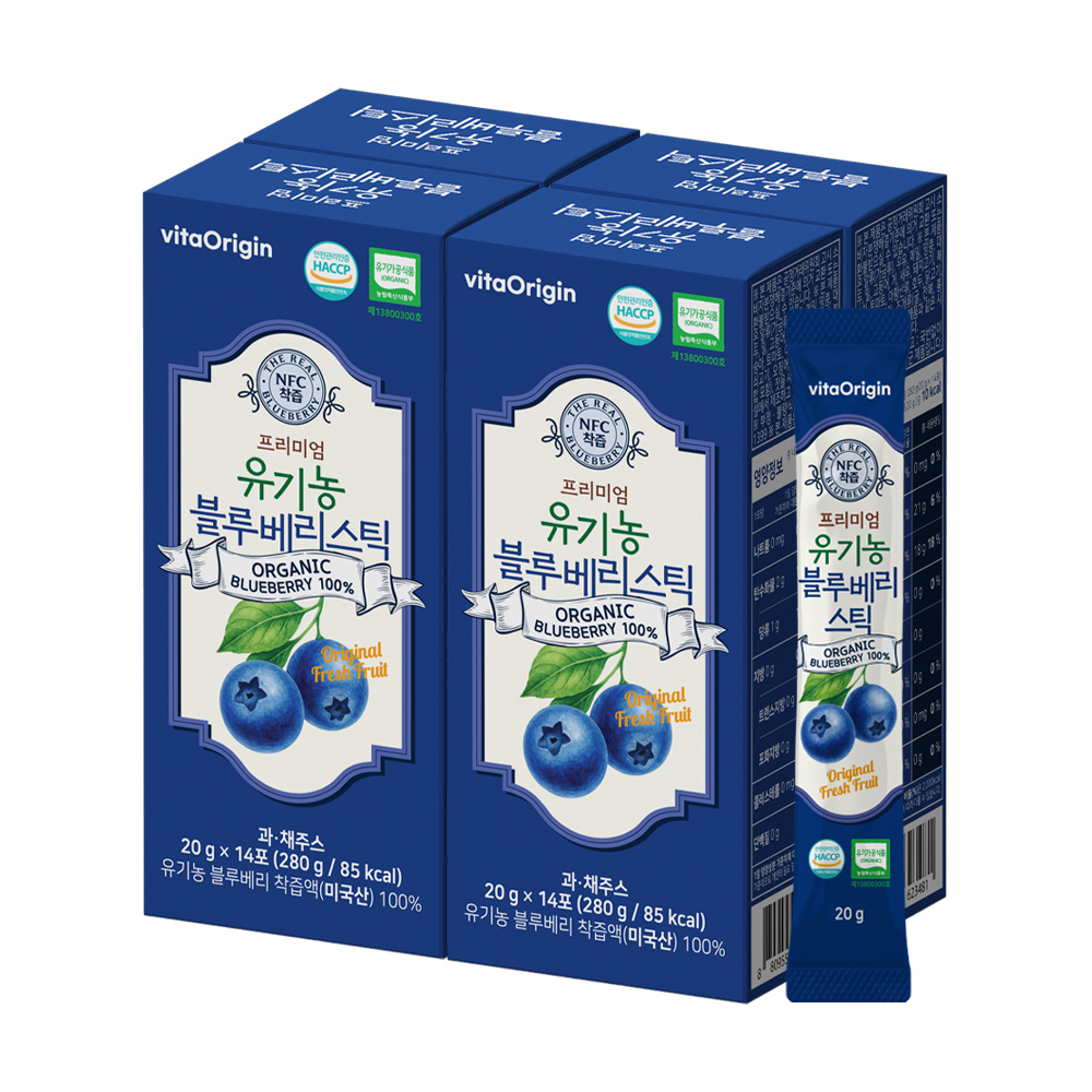비타오리진 유기농 블루베리스틱 14포 x 4박스