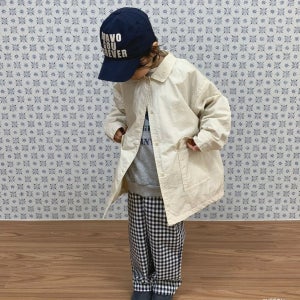 고유 사각스탑자켓 [차콜 블루 베이지]