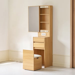 모디카 르엔 틈새 화장대 스툴 일체형 네추럴 좌형