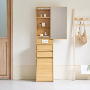 모디카 르엔 틈새 화장대 스툴 일체형 네추럴 우형