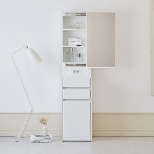 모디카 르엔 틈새 화장대 스툴 일체형 화이트 우형