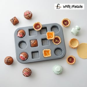 [화이트펭귄] 미니 타르트틀 12구 휘낭시에 마들렌 겸용 홈베이킹 다용도 베이킹틀