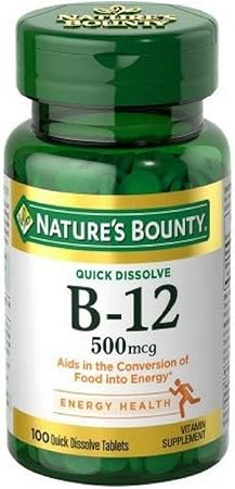 하루러브 네이처스바운티 <b>비타민</b> B12 vitamin 500<b>mcg</b> 속효성 설하정 100정