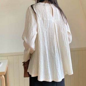 링클프리 에이라인블라우스 라운드 티블라우스