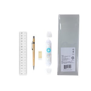 비움 문구 필기류 5종 세트 샤프 지우개 수정테이프 자 케이스 신학기 선물