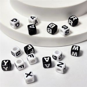 큐브모양 이니셜 알파벳 비즈 팔찌키링재료 MBTI