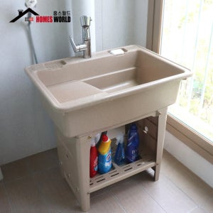 걸래 씽크대 다라이 플라스틱 빨래 대야 양동이 야외 개수대 간이 소형 68x58