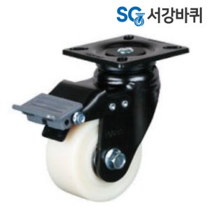 중량 고중량 PHS 100(4인치) MC나일론 설비 바퀴 캐스터 100mm 회전 브레이크