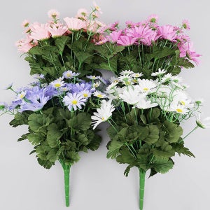 조화 데이지 부쉬 45cm 12개 세트 4색 택1 구절초 인조 조화꽃 소재 꽃장식 연출