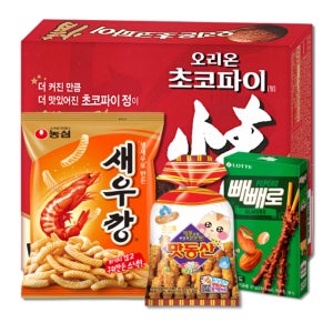 빼빼로 아몬드 새우깡 초코파이 맛동산 (37g 90g 468g 90g)