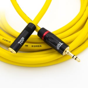 HDTOP 국산 3.5 스테레오 AUX MF 연장 케이블 옐로우 40M HT-TP2422