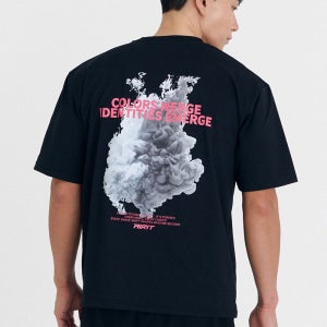 에어릿 오버핏 그래픽 반팔 티셔츠 AM1219 BK 소로나 기능성 운동복 짐웨어