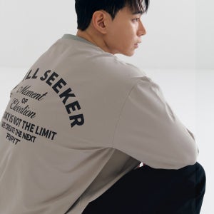 에어릿 우븐 타이포 피스테 바람막이 긴팔 티셔츠 AM1221 베이지