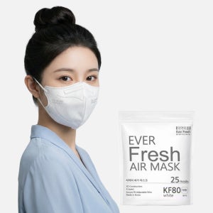 에버프레쉬 KF80 에어 마스크 새부리형 화이트 지퍼백 대용량 L(대형), 50개