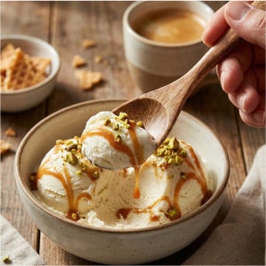 우드 요거트 스푼 나무 아이스크림 시리얼 디저트 숟가락