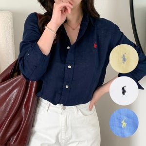 폴로 린넨 셔츠 여성 랄프로렌 여름 남방