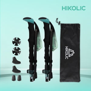 등산스틱 2개 1세트 두랄루민 7075 튼튼한 접이식 5단 노르딕워킹 2세트