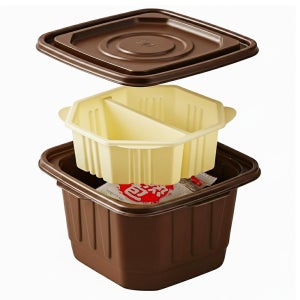 비화식 발열도시락 2칸 발열팩 발열용기 세트 라면 음식 가열 등산 낚시 캠핑 백패킹