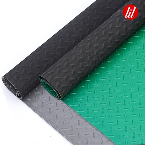 LIL PVC 고무매트 현관매트 바닥 미끄럼방지 발판 업소 주방 입구 100X50cm 철판