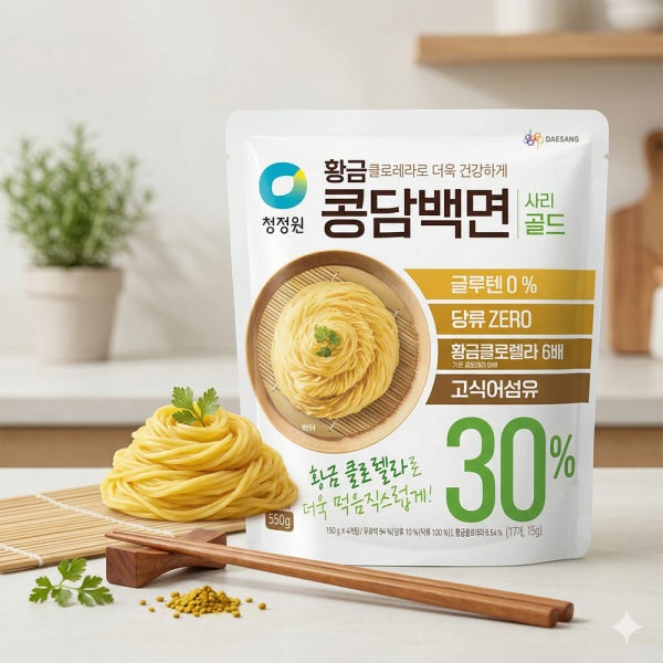 청정원 콩담백면 사리 콩단백면 골드 콩면 150g 4입
