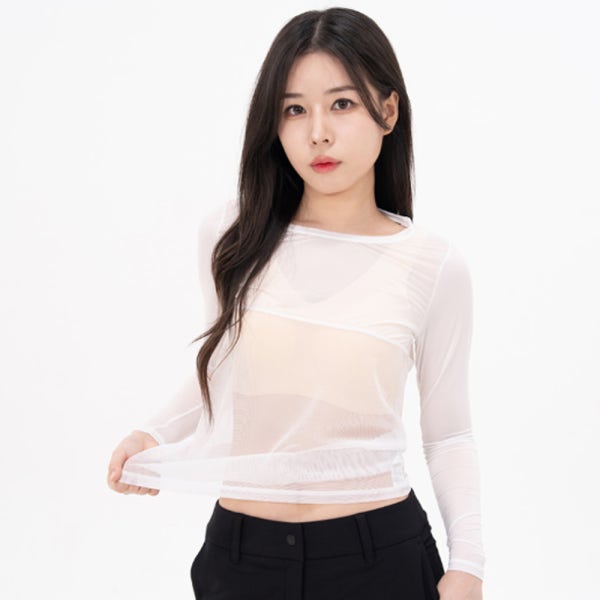 여자 골프웨어 이너 초경량 백화점 퀄리티 냉감 라운드 티셔츠