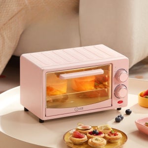 미니 전자레인지 12L 원룸 600W 소형 전자동 전기오븐 다용도 핑크 이중 타이머