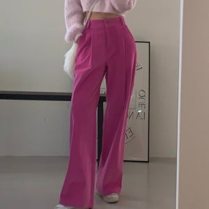 하이웨스트 코듀로이 골덴 면 와이드 핀턱 팬츠 주름 핀턱 바지