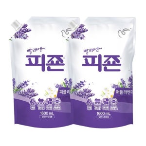 피죤 섬유유연제 리필 1600ml x4팩 퍼플라벤더/핑크로즈/옐로미모사/블루비앙카